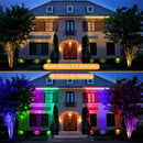 3Watt Low Voltage RGBWW (RGB and 3000K Warm White) LED Well Lights Landscape Lighting IP65 Waterproof Outdoor 12V-24V Ground Lights for Garden Yard Driveway(8Pack)