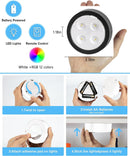 6 Pack LED Puck Lights, Black Finsih with Remote, RGBW Color Changing Under Cabinet Lights Wireless,13 Colors Changeable LED Closet Light Dimmable,AA Battery Operate Push Night Lights with Timer Function