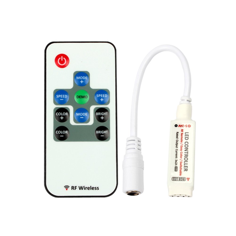White Adjustable LED Dimmer with RF Touch Remote, 12V-24V DC