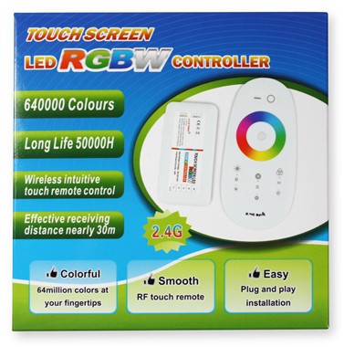 RGBW 2.4G RF Wireless Remote Controller with Color Ring Touchable Remote for 12V or 24V RGBW / RGBWW Color LED Flexible Strip Lights