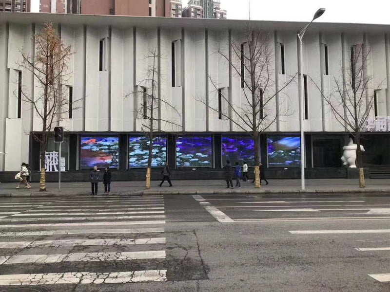 Frameless in the Middle 5000nits P3.9-7.8mm Transparent LED Display for Windows Advertising