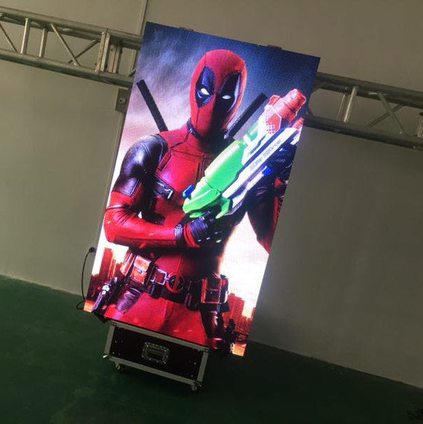 EP-M Series (EP2) 1Meter by 2Meters 2SQM Kit Indoor 3.9mm Foldable and Liftable Mobile LED Poster Remote Controlled LED Display Screen in  Rolling Case