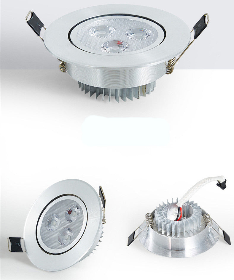 Directional 3W (Three 1 watt) LED Downlight with 2.55in-2.95in Cutout and 3.3in Trim