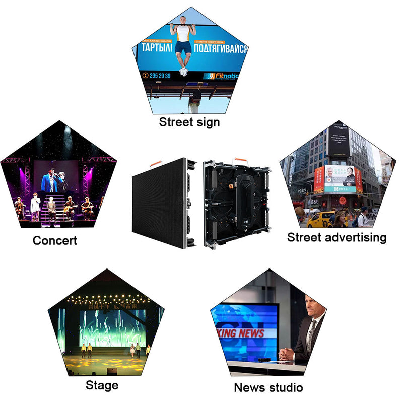 Tour Indoor Rental LED Display 1.95/2.6/2.9/3.9/4.8 mm Pixel Pitch in 500x500mm Aluminum Cabinet