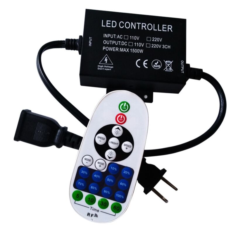 110V/220V AC LED Dimmer for AC 110V/220V LED Strip Lights， RF Wireless  Dimmer Switch