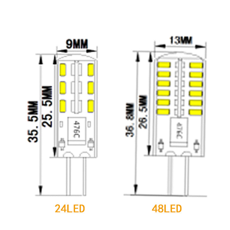 G4 3 Watt 64 LED 12V AC/DC Dimmable - Low Voltage - LEDLight