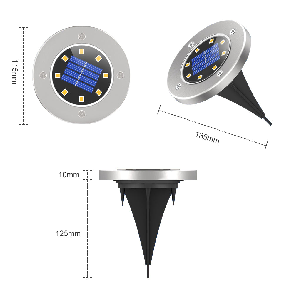 Outdoor Solar Disk Light - 8 Pack | BLACK+DECKER