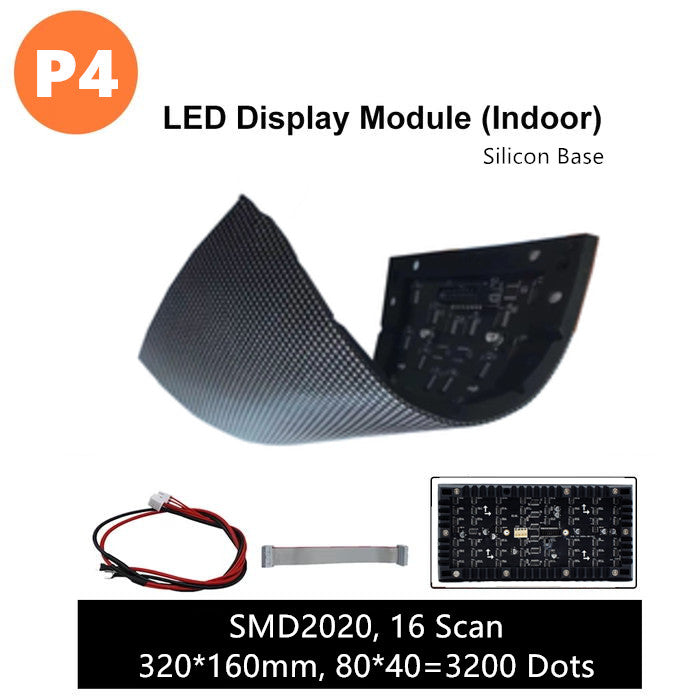 M-SF4L (P4) Silicon Based LED Module, 4mm Full RGB Pixel Panel Screen in 320 * 160 mm with 3200 dots, 1/16 Scan, 600 Nits LED Tile for Indoor Display