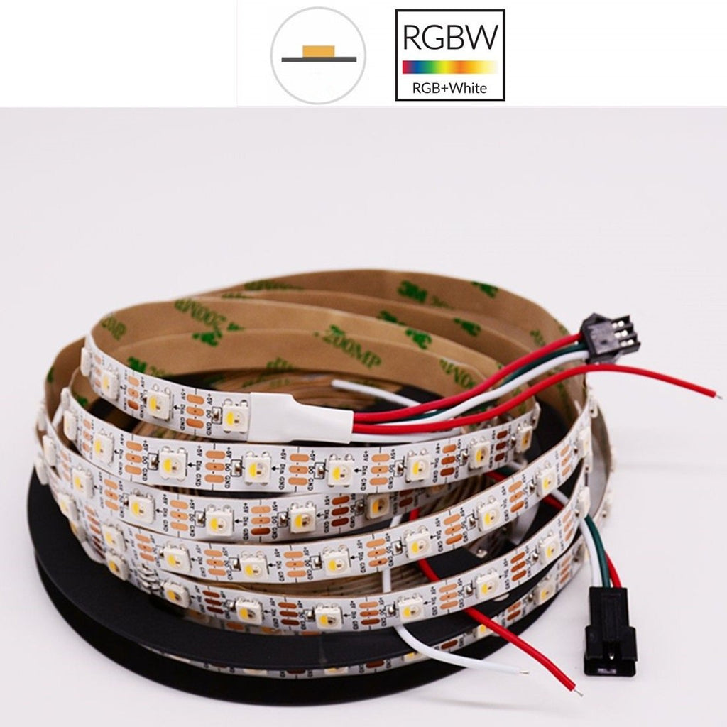 SK6812 RGBW 60LEDS/M DC12V 10MM-Wide Digital Intelligent Addressable LED  Strip Lights - 5m/16.4ft per roll [SK6812-RGBW-60W10-12V] - $39.98 