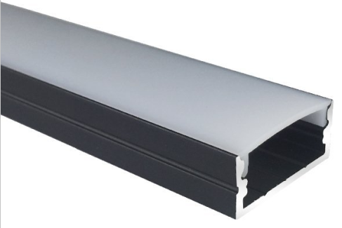 Black LED Aluminum Profile U04 10x23mm U-Shape LED Aluminum Channel System for LED Strips Installation
