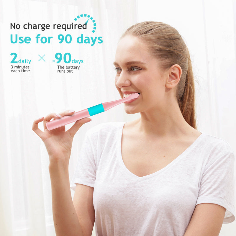 2 Units per Pack Disposable Electric Toothbrush Not Rechargeable Last 90 Days Powerful for Adult