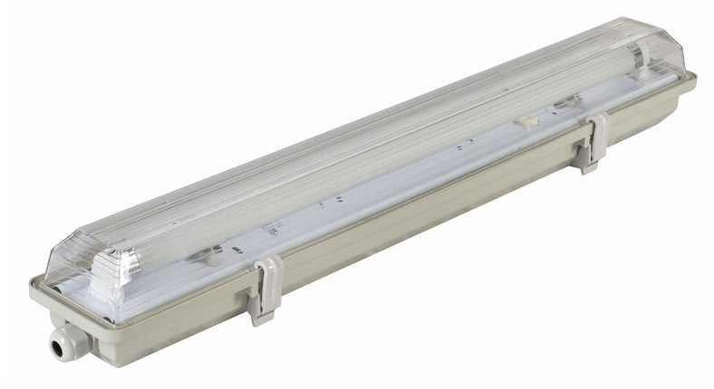 Stripe Clear Cover T8 LED Tube Lights with Striped Clear Tri-proof T8 Tube Fixture for Single Tube