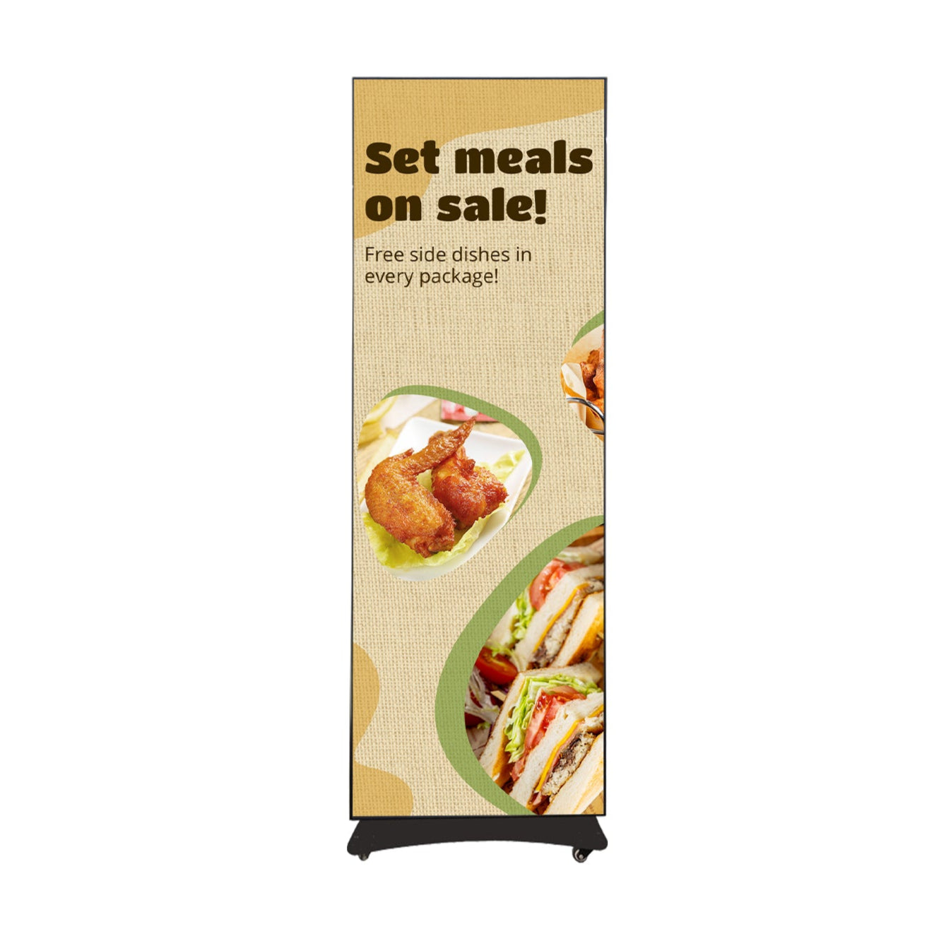2PCS-PACK EP Battery Series P1.25 | P1.53 | P1.86 | P2.5 Indoor LED Poster Display Powered By Battery Free To Move w/ 640x1920mm Display Area
