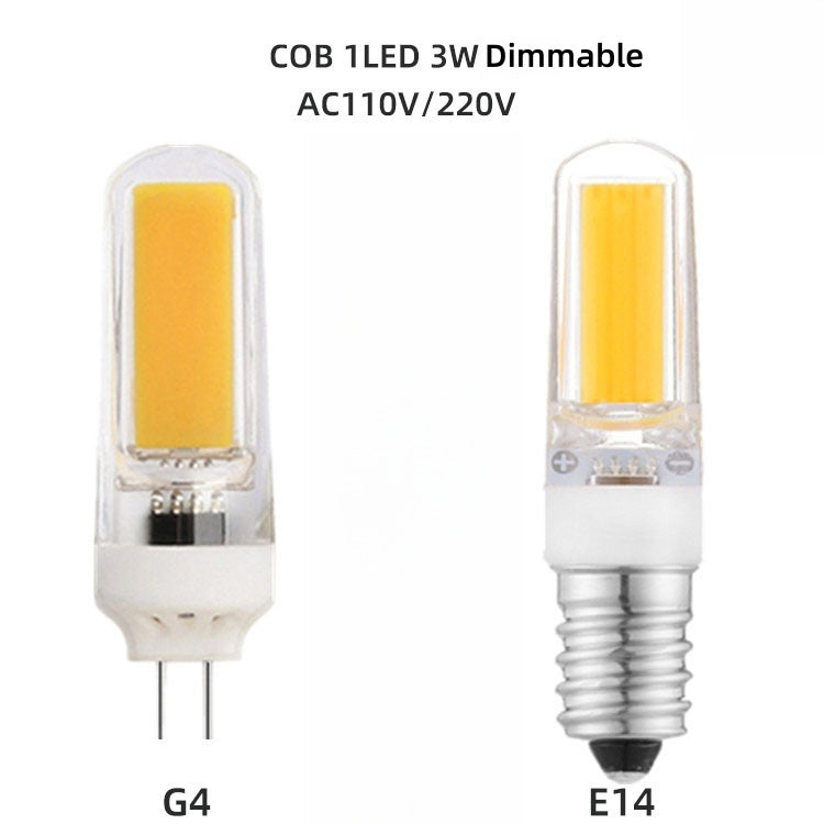10PCS Pack 110V 220V AC Triac Dimmable 3W G4 E14 COB 2609 LED Light Bulb