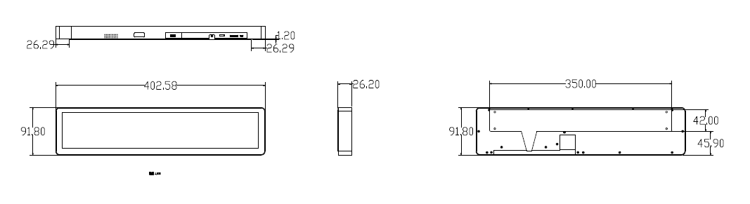 15.1" 1280X1080 Shelf Edge Stretched LCD Bar Display (400 CD/SQM) for supermarket