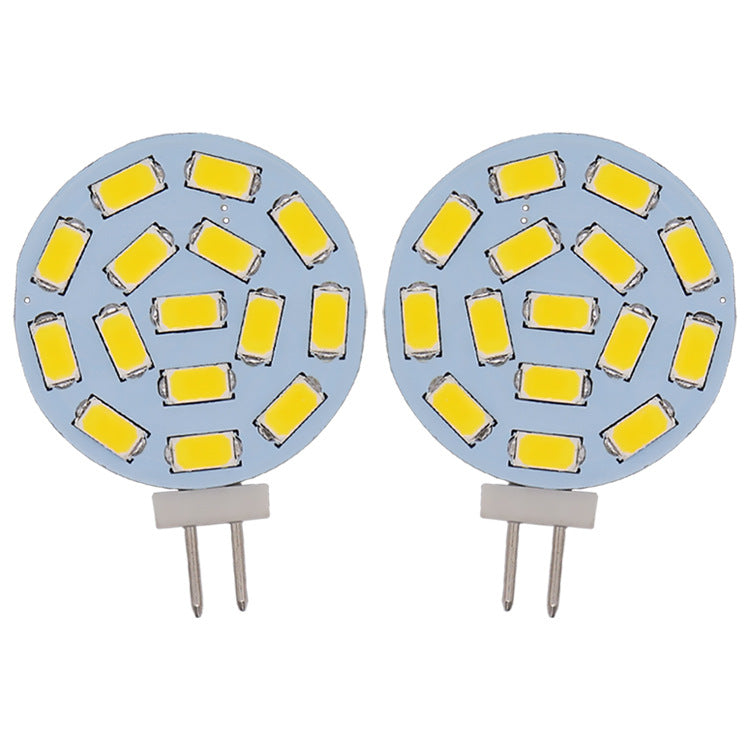10PCS Pack 2 Watt (20 Watt Equivalent) AC/DC 10-30 V Flat Round Wafer Disc Light Bulb G4 Bi-pin base Lamps with 15 pcs LED SMD5630
