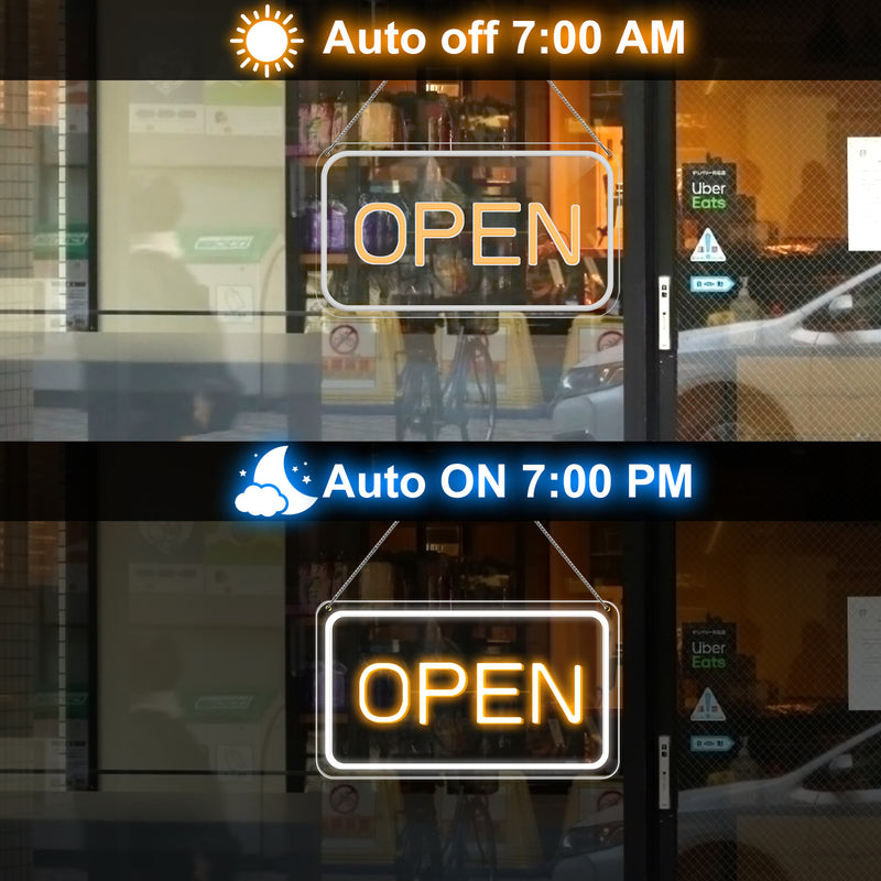 Vibrant LED "OPEN" Sign with Smart Control 16"x 9"for Business, Adjustable Brightness Neon Open, Bright Electric Light Up Open Sign with 5V USB power for Bars, Stores, Coffee Shop, Hotel, Window, Outdoor.