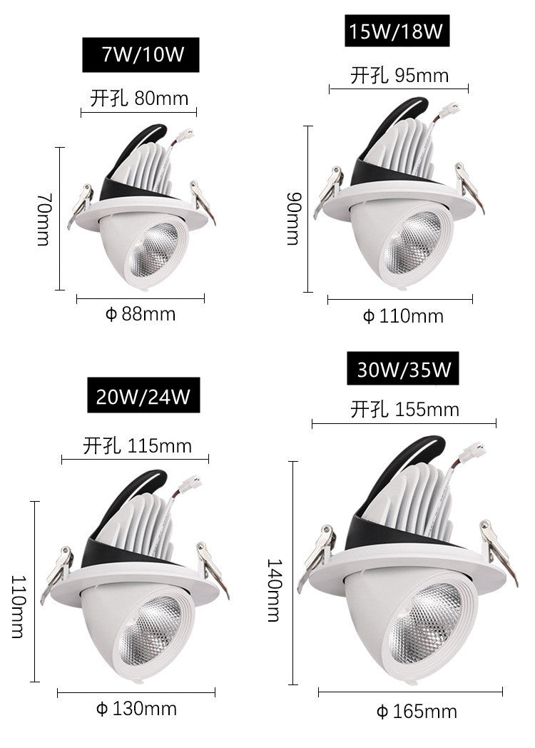 10W / 18W / 24W Home Design Roof Recessed Mounting Fixture Downlights