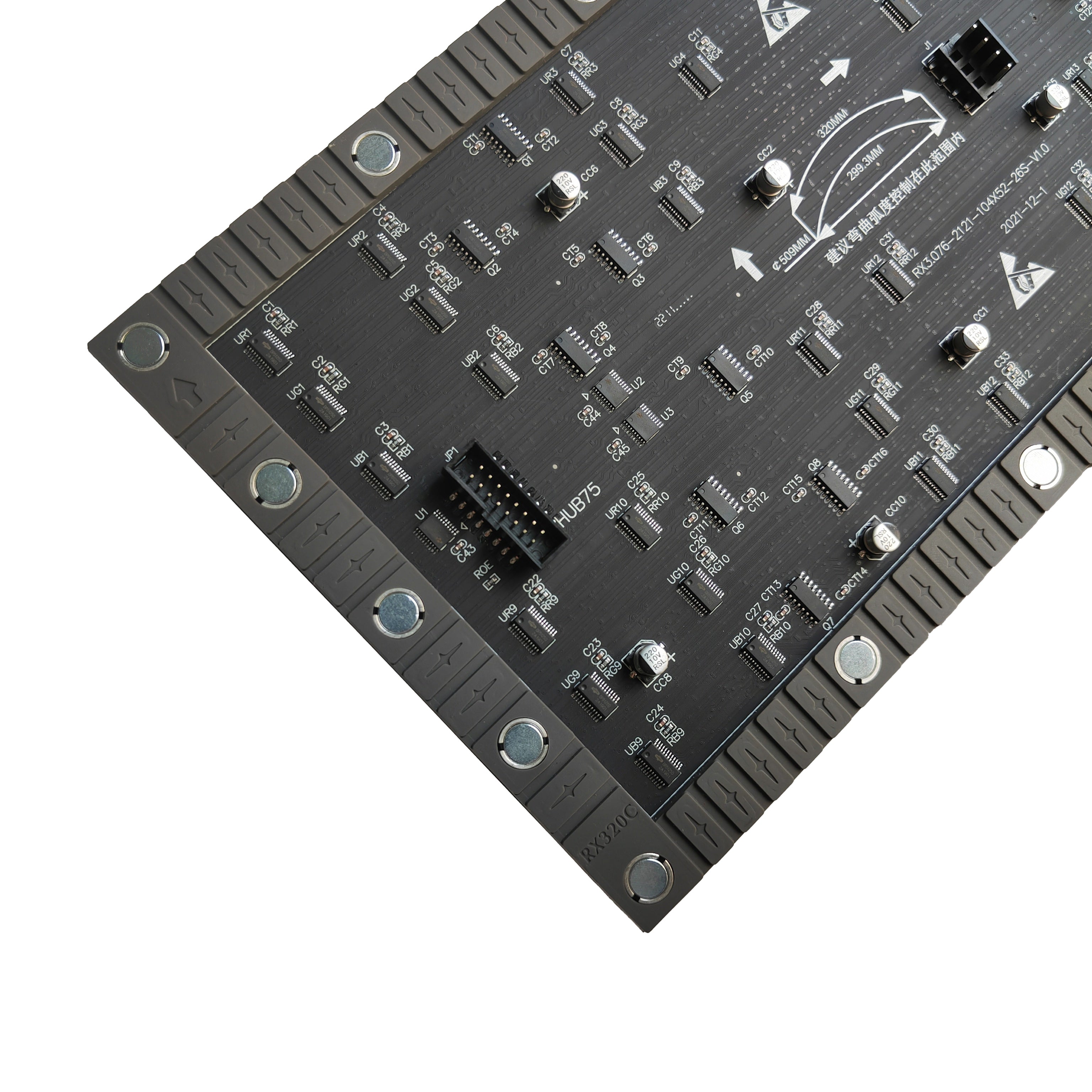 HKXR3L (P3.076) Indoor Flexible LED Display Module, 3mm Full RGB Pixel LED Display Panel Screen in 320* 160 mm with 5408 dots, 1/26 Scan, >600 Nits LED Tile for Indoor Display
