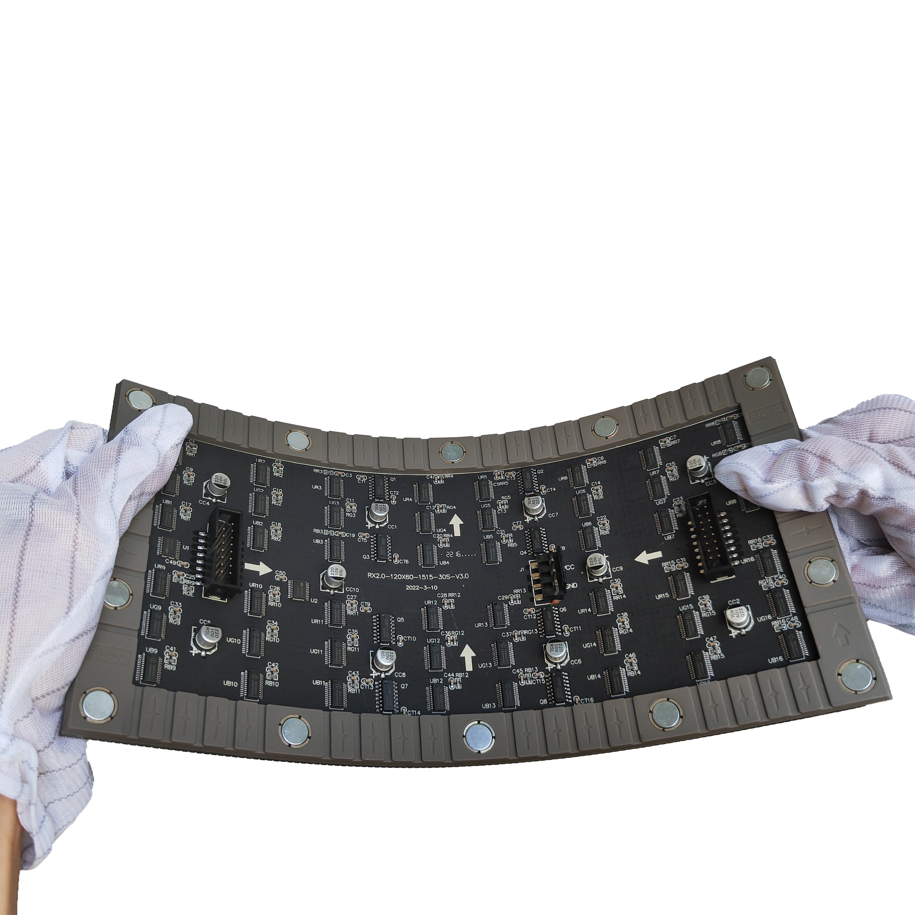 HKXR-A2 (P2) Indoor Flexible LED Display Module, 2mm Full RGB Pixel LED Display Panel Screen in 240* 120 mm with 7200 dots, 1/30 Scan, 600 Nits LED Tile for Indoor Display