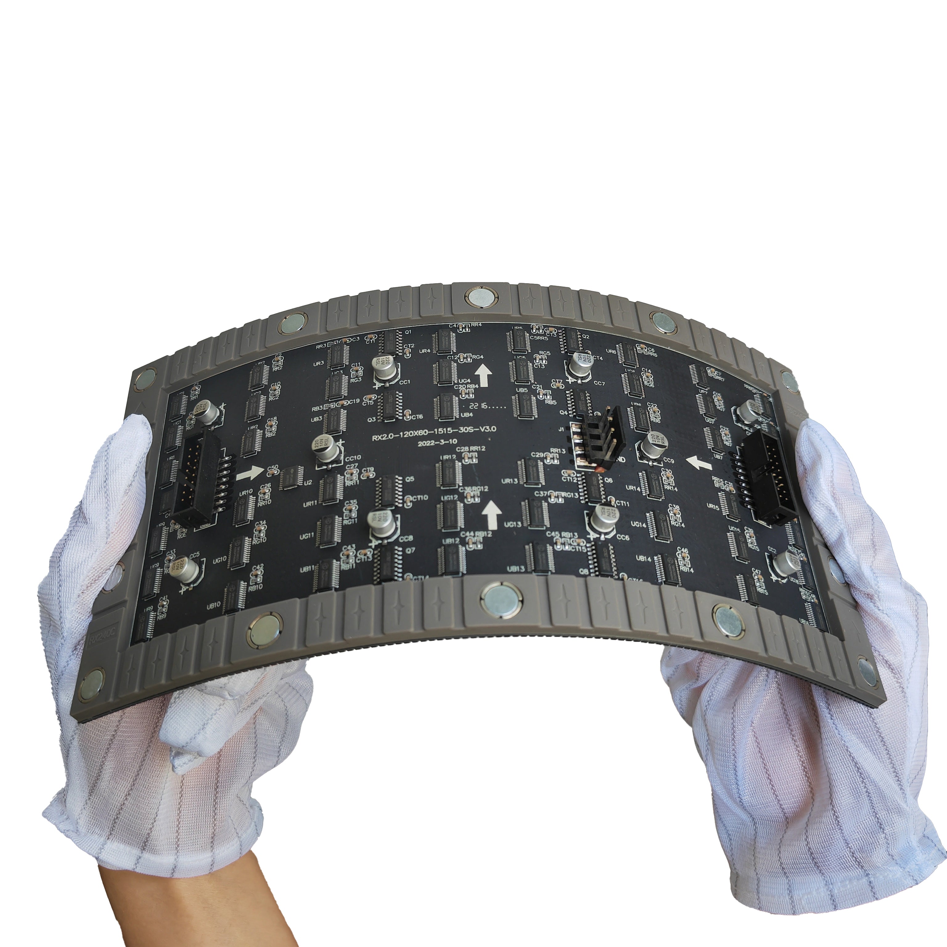 HKXR-A2 (P2) Indoor Flexible LED Display Module, 2mm Full RGB Pixel LED Display Panel Screen in 240* 120 mm with 7200 dots, 1/30 Scan, 600 Nits LED Tile for Indoor Display