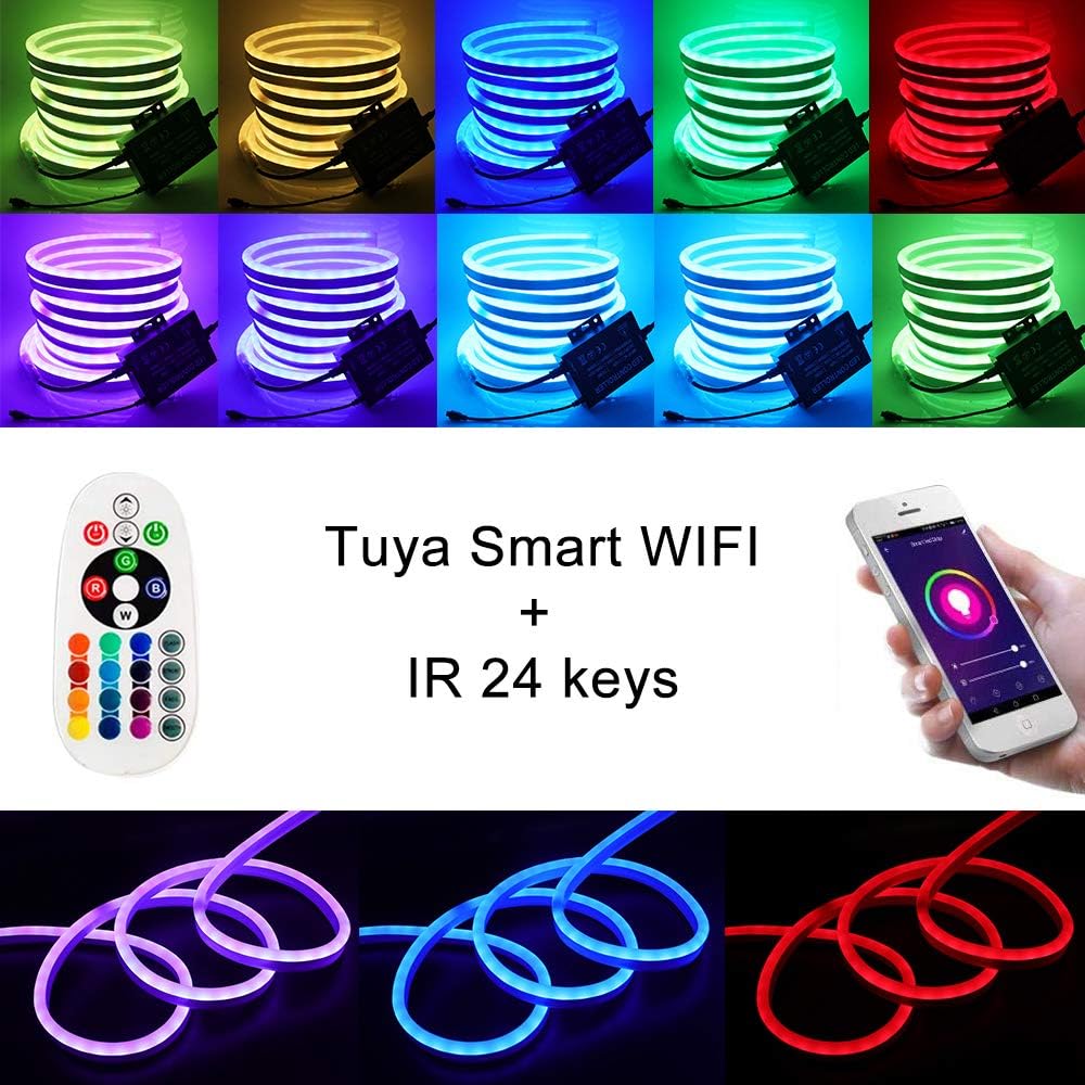 RGB LED Controller, 750W Max High-Voltage WiFi Color Changing RGB Controller (Plastic) with IR Remote and Music Time APP Control System for AC110-130V/ 200-240V LED Tape Rope Strip Lights