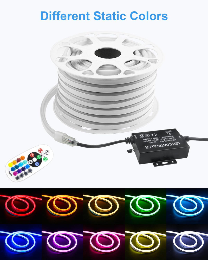 RGB LED Controller, 1500W Max High-Voltage WiFi Color Changing RGB Controller (Aluminum) with RF Remote and Music Time APP Control System for AC110-130V/ 200-240V LED Tape Rope Strip Lights