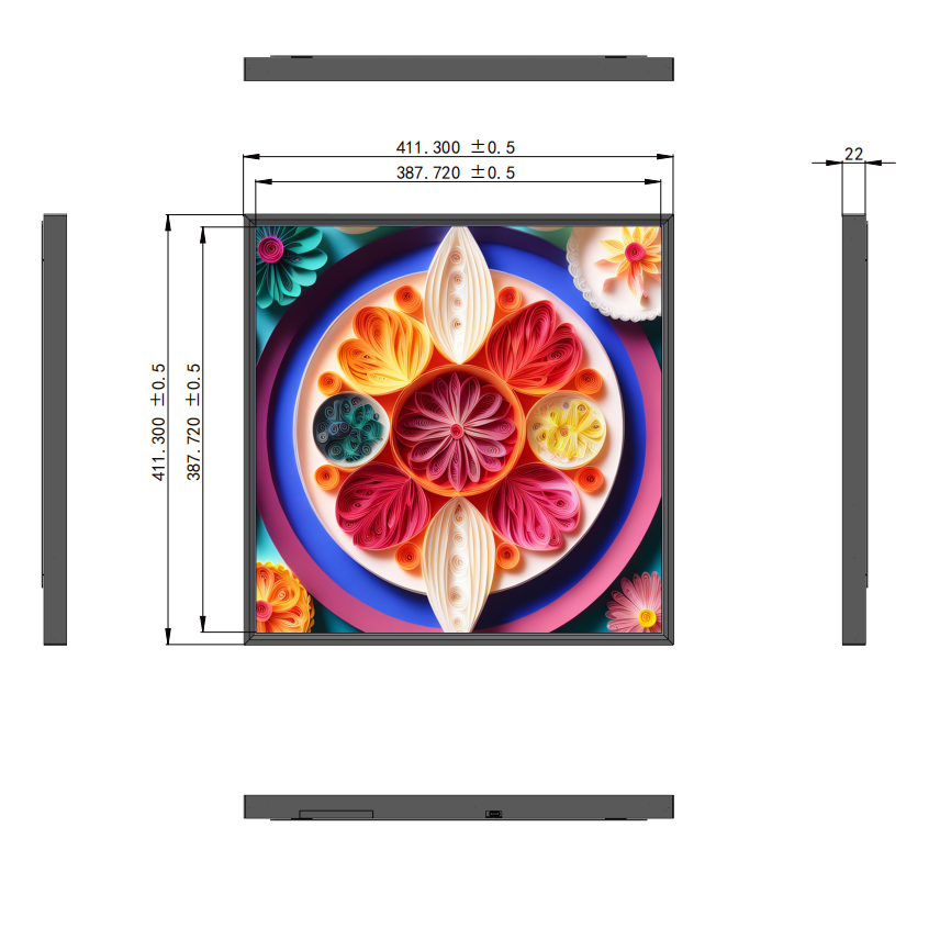 Square LCD Display Screen