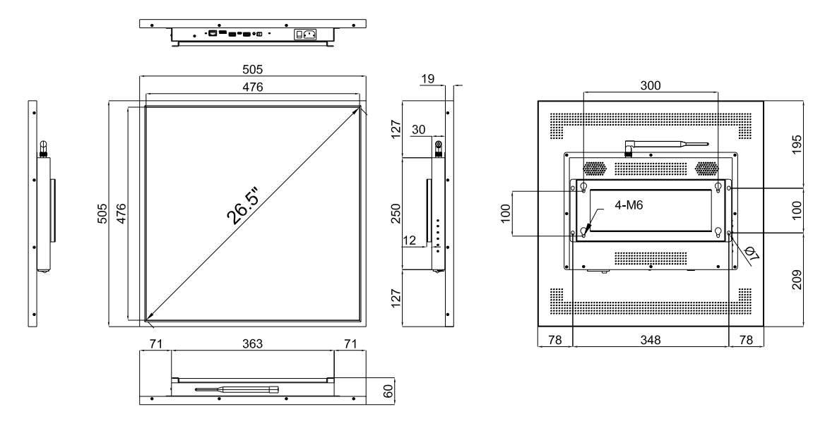26.5'' Square 1:1 LCD Display Screen