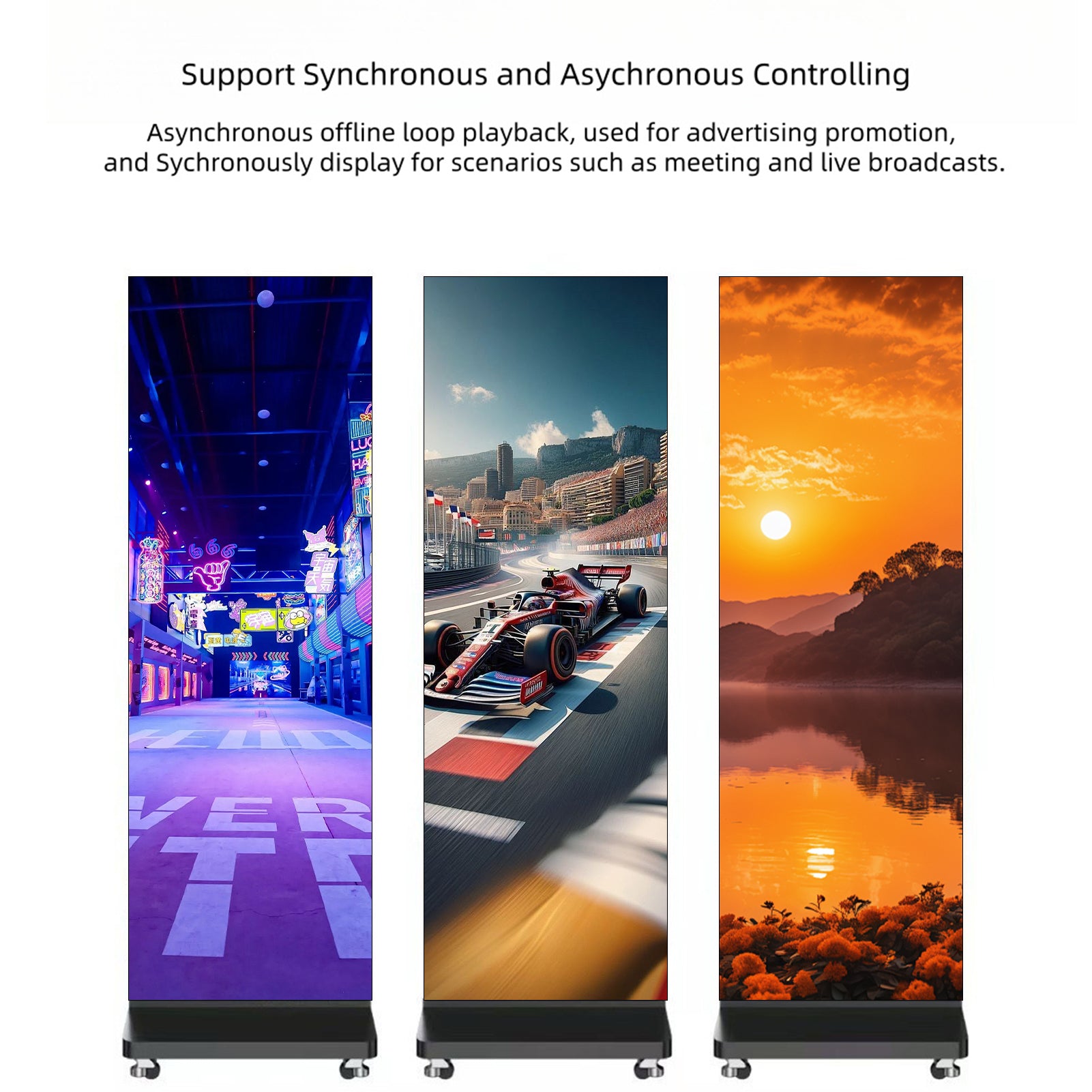 Tri-Fold LED Poster Display w/ unfolding display in 4.2ft by 6.3ft in 1.25mm | 1.53mm | 1.86mm | 2.5mm Pixel Pitch Free Moving LED Kiosk