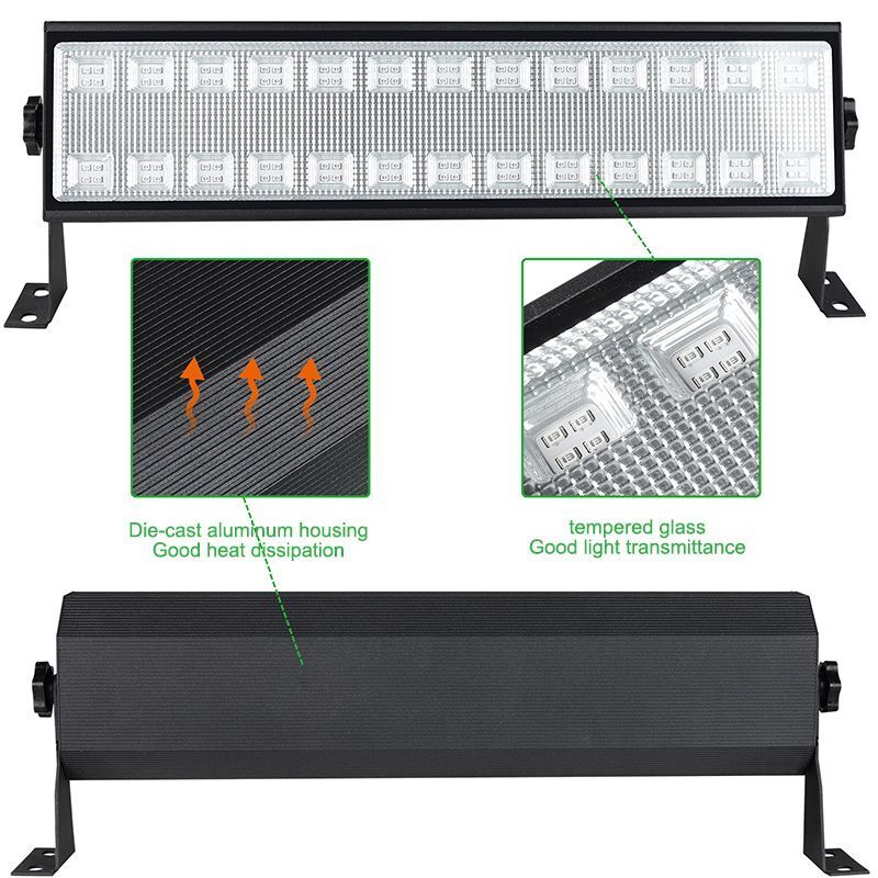 100W  385-400nm LED UV Black Light Bar, Black Lights for Glow Party, Black light with Plug &Switch, Glow Light for Halloween, Fluorescent Body Paint, Stage Lighting