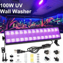100W  385-400nm LED UV Black Light Bar, Black Lights for Glow Party, Black light with Plug &Switch, Glow Light for Halloween, Fluorescent Body Paint, Stage Lighting