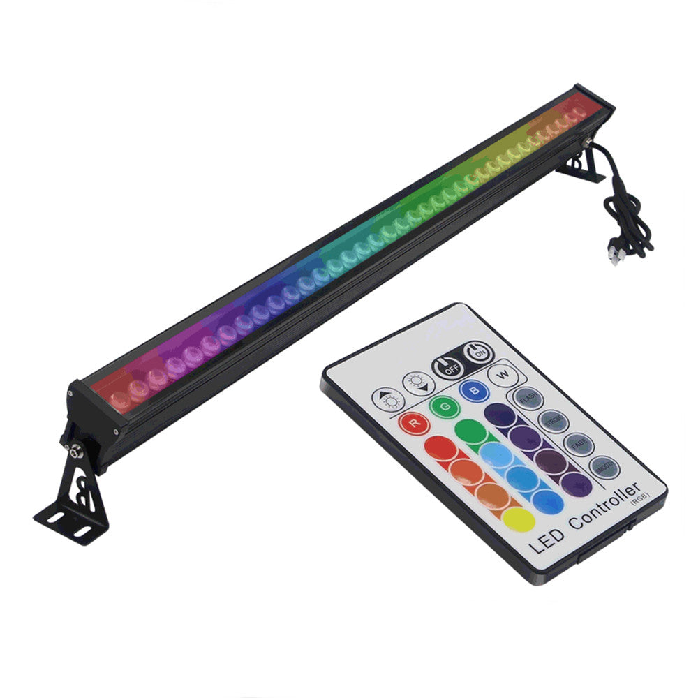 Linkable 7060 Linear LED RGB Wall Washer Lights with Remote Controller, 36W Waterproof Color Changing Wall Washer LED Light for Outdoor/Indoor Lighting Projects, Hotels, Building Wall Decorations
