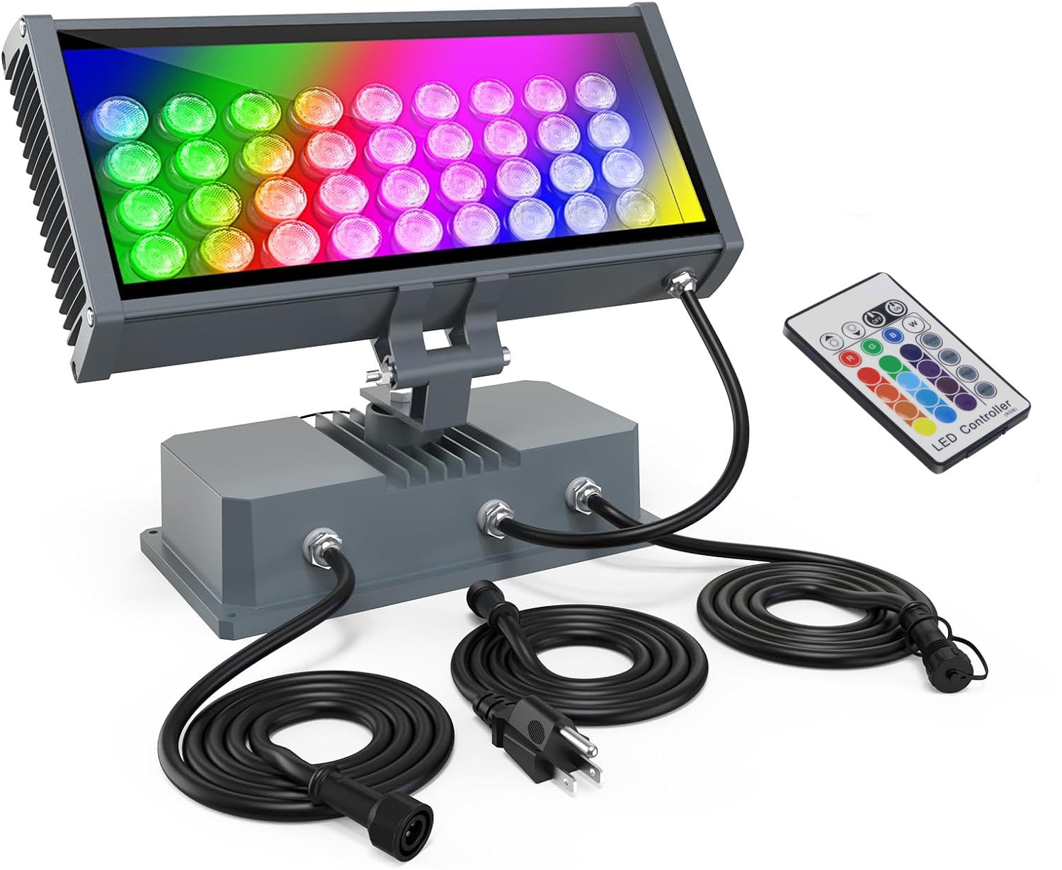 3pcs Pack LED RGB Wall Washer Lights with Remote Controller, 36W Waterproof Color Changing Wall Washer LED Light for Outdoor/Indoor Lighting Projects, Hotels, Building Wall Decorations