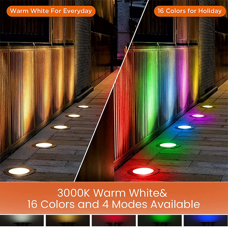 5Watt Low Voltage RGBWW (RGB and 3000K Warm White) LED Well Lights Landscape Lighting IP65 Waterproof Outdoor 12V-24V Ground Lights for Garden Yard Driveway(8Pack)