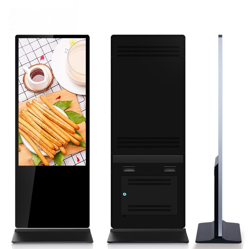43'' Touch Screen LCD Digital Signage, Free Standing LCD Digital Poster Kiosk w/ IR Touch, Single Sided, Android OS, Caster Wheels