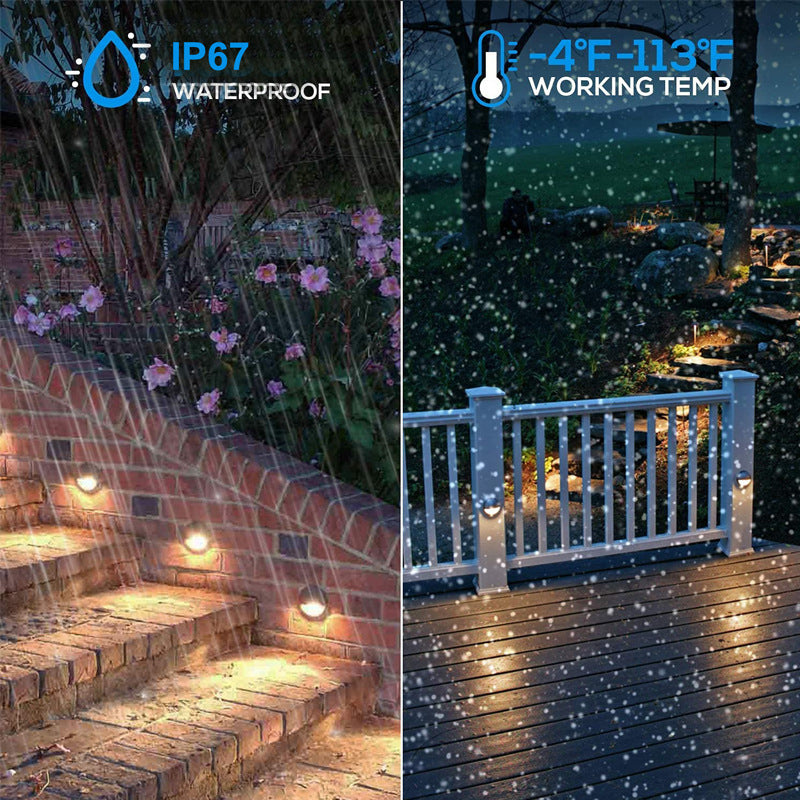 6PCS Pack Low Voltage LED Deck Lights, Landscape Stair Railing Light Fixture with 4W Integrated LED,12V AC/DC Accent Lighting with Black Powder Coated Aluminum Finish