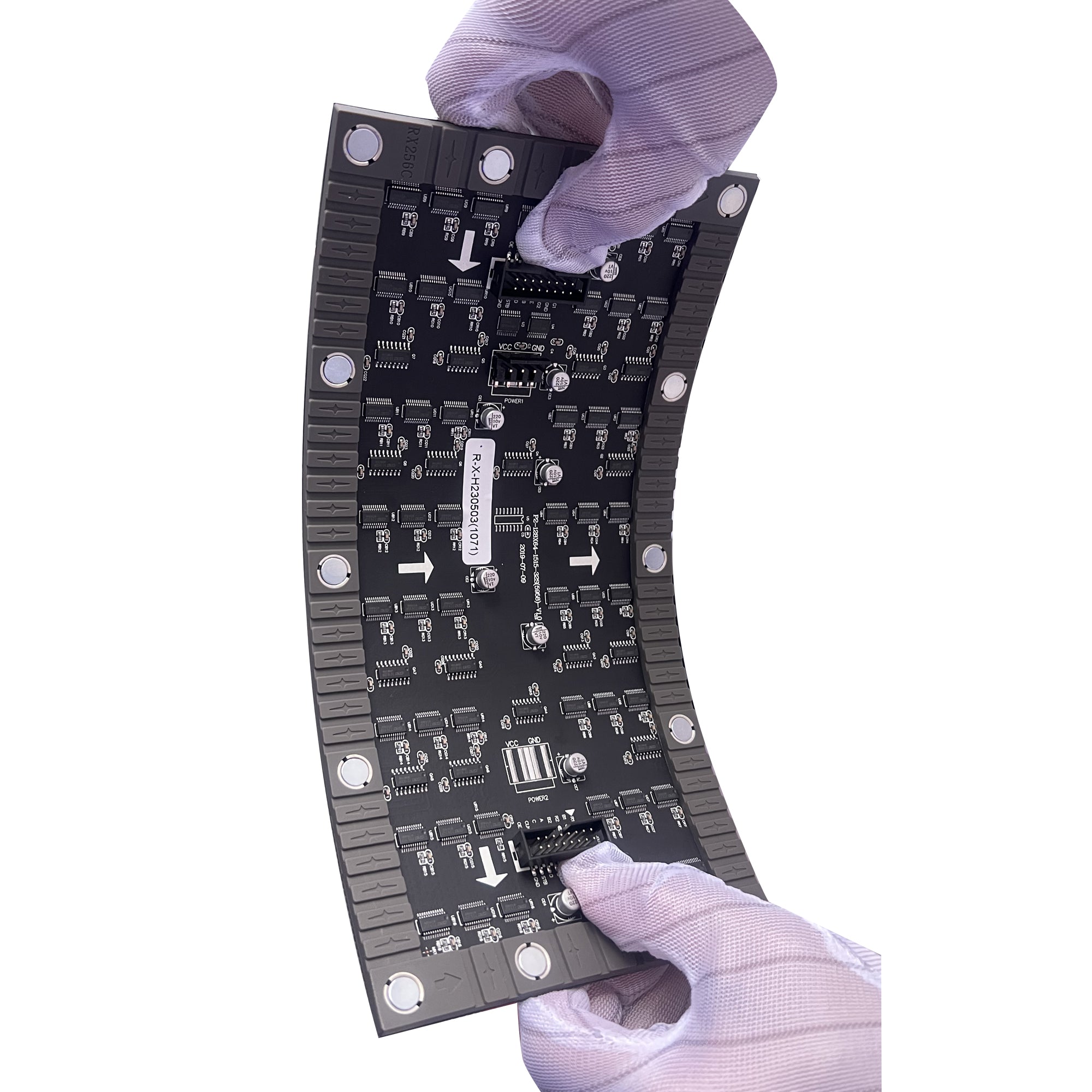 HKXR2M (P2) Indoor Flexible LED Display Module, 2mm Full RGB Pixel LED Display Panel Screen in 256 * 128 mm with 8192 dots, 1/32 Scan, 600 Nits LED Tile for Indoor Display