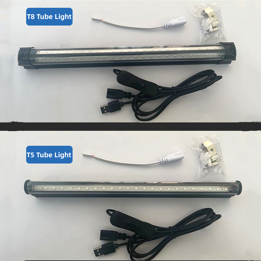 5W AC85-265V 11inches T5 LED UV 385-400nm Black Light Strip, Tube Light for Bedroom Halloween Decorations and Christmas Party, Fun Atmosphere, Black Light Poster 6ft Power Cord with Built-in ON/Off Switch