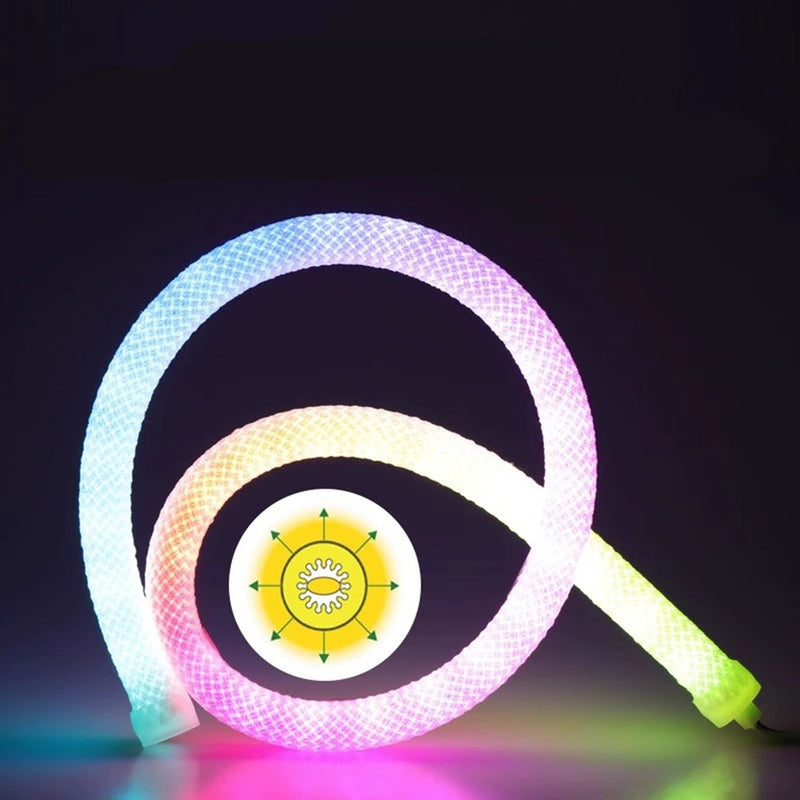 360° NEON LED Light Strip, Woven Look RGB Color Waterproof LED Neon Light Flexible Strip Kit