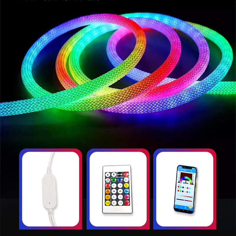 360° NEON LED Light Strip, Woven Look RGB Color Waterproof LED Neon Light Flexible Strip Kit