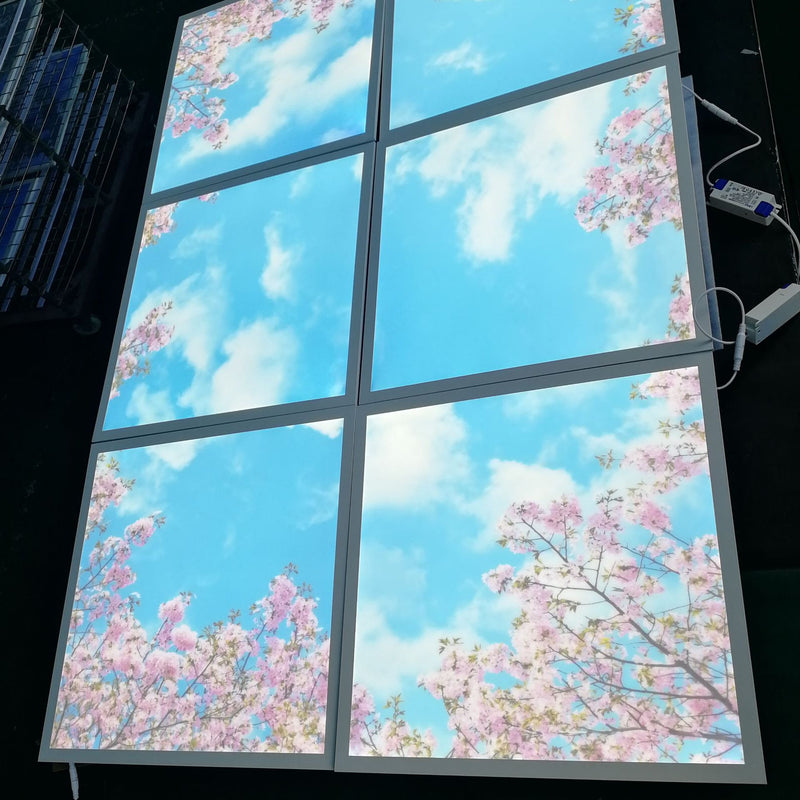 5 PACK LED Skylight 1x4FT - 300*1200mm 36W 3060LM Blue Sky LED Flat Panel Light Framed For Ceiling Decoration