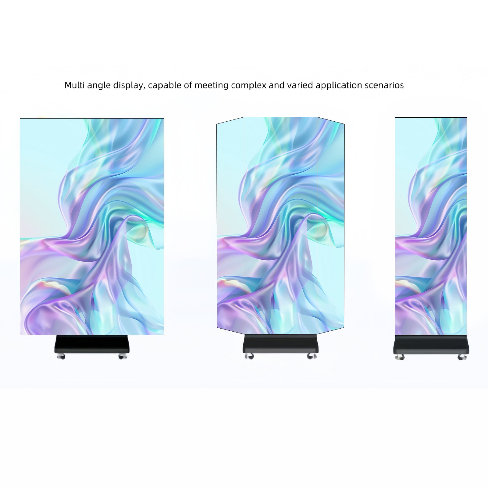 Tri-Fold LED Poster Display w/ unfolding display in 4.2ft by 6.3ft in 1.25mm | 1.53mm | 1.86mm | 2.5mm Pixel Pitch Free Moving LED Kiosk