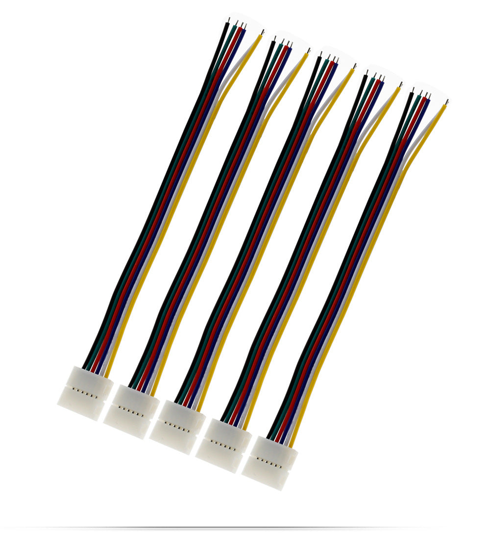5pcs Pack Solderless Quick Connector 6Pin LED Strip Connector for 5in1 RGBCCT 12mm Wide PFCB LED Flexible Strip Lights