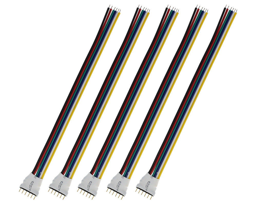 5pcs Pack Solderless Quick Connector 6Pin LED Strip Connector for 5in1 RGBCCT 12mm Wide PFCB LED Flexible Strip Lights