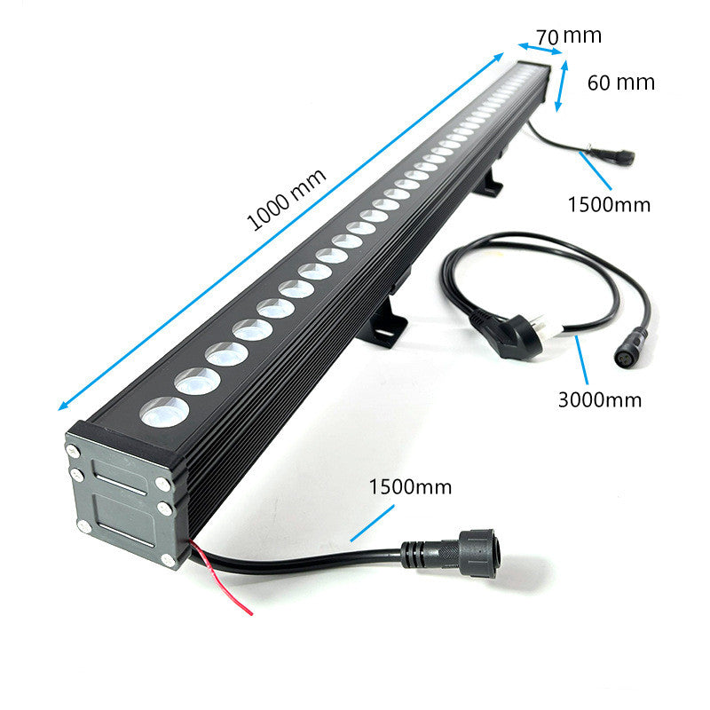 Linkable 7060 Linear LED RGB Wall Washer Lights with Remote Controller, 36W Waterproof Color Changing Wall Washer LED Light for Outdoor/Indoor Lighting Projects, Hotels, Building Wall Decorations