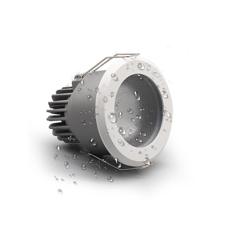 15W 3.8 inches Coutout Waterproof IP65 CRI>80 Round LED Downlight Vapor Proof Fit for Shower, Sauna and Outdoor Lighting