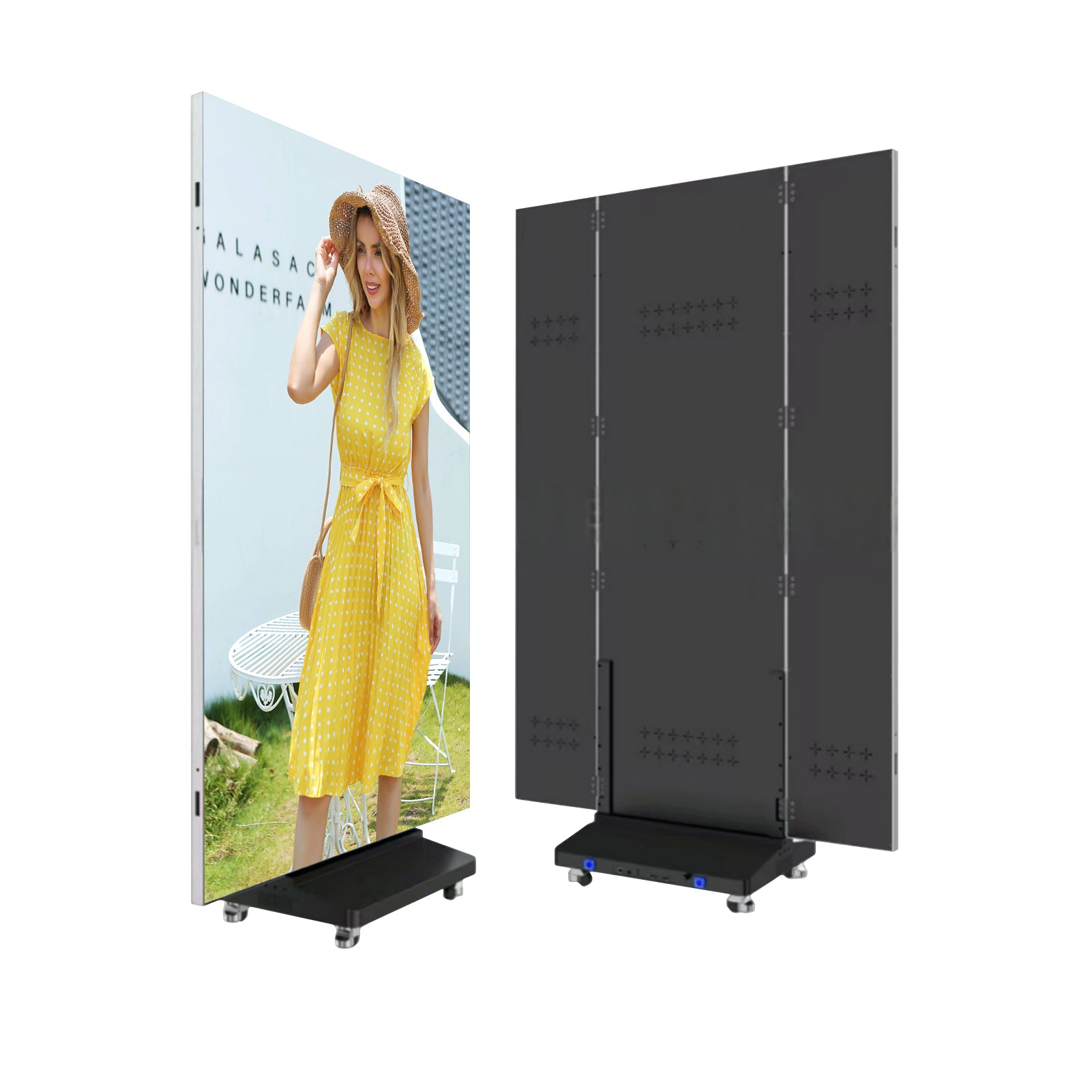 Tri-Fold LED Poster Display w/ unfolding display in 4.2ft by 6.3ft in 1.25mm | 1.53mm | 1.86mm | 2.5mm Pixel Pitch Free Moving LED Kiosk
