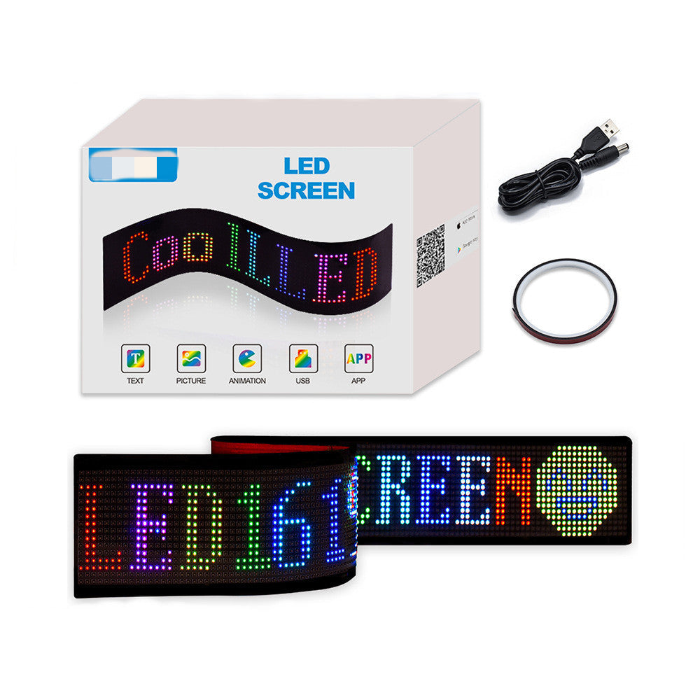 Free Shipping Model 1696 Small Flexible USB 5V Car LED Sign Bluetooth App Control Display Screen Text Pattern Animation LED sign display for Car Windows, Shop, Bar and Entrance Sign