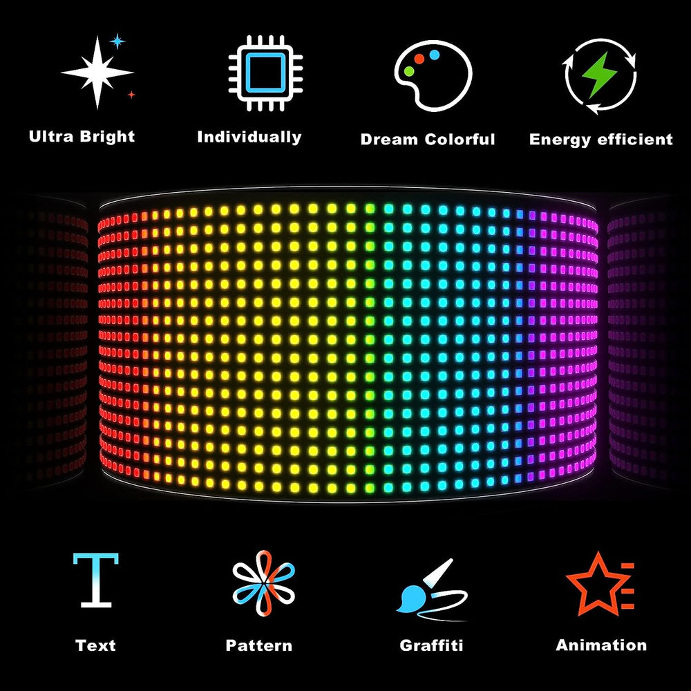 Model 1664 Flexible USB 5V Car LED Sign Bluetooth App Control Display